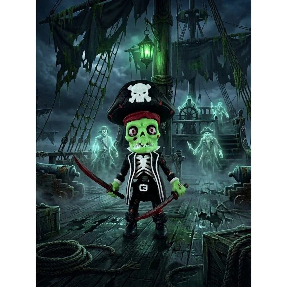 3D Printed 6in Zombie Pirate Creepy Halloween Decor Flexi Horror Creature Spooky